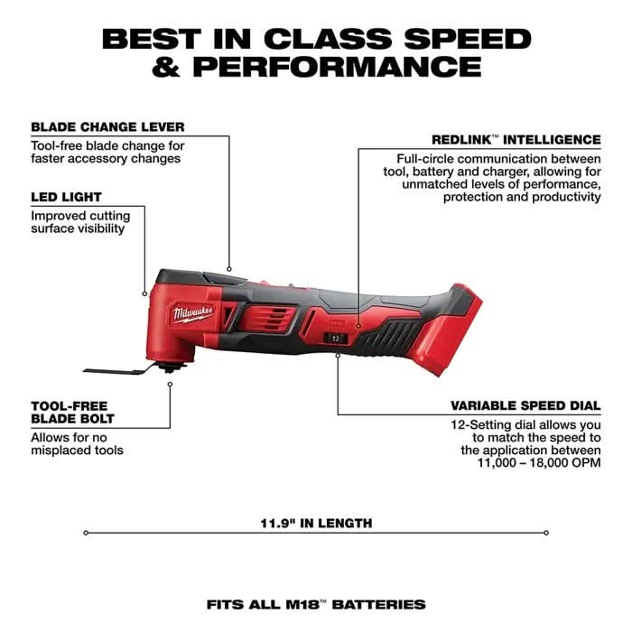 Milwaukee 2626-21 M18 Cordless LITHIUM-ION Multi-Tool 1.5Ah Kit - Image 2