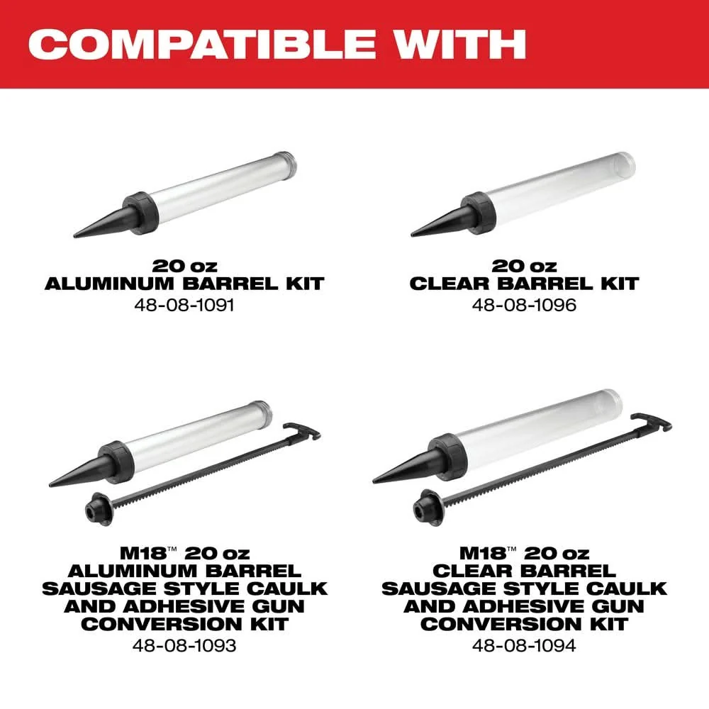 Milwaukee 2642-21CT M18 Cordless 20-oz Aluminum Barrel Caulk and Adhesive Gun Kit - Image 3