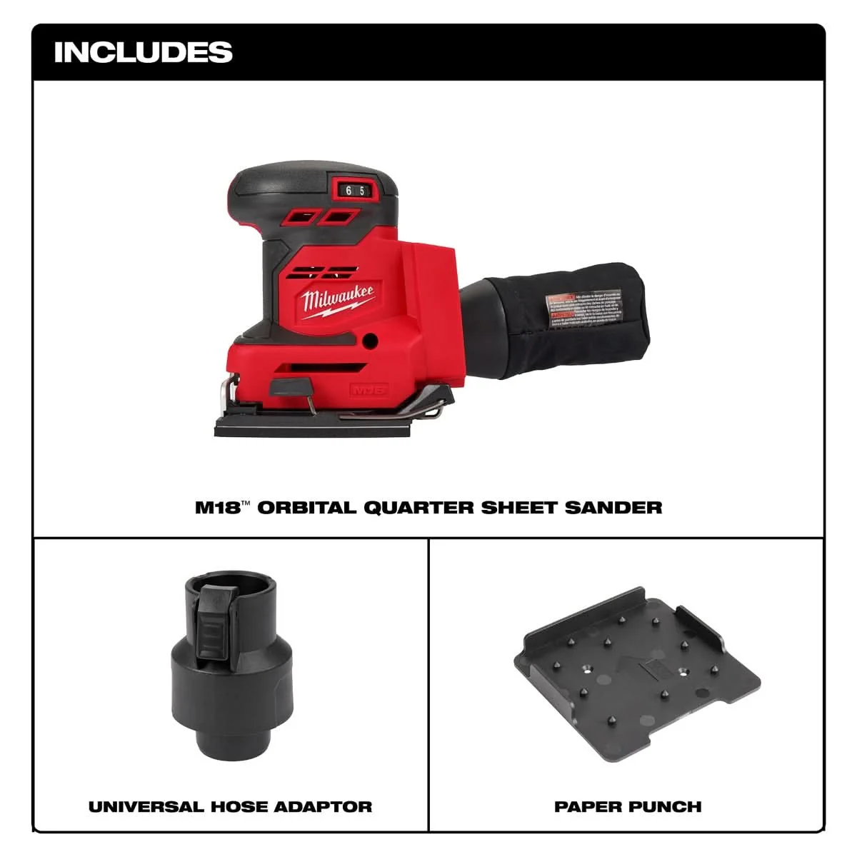Milwaukee PROMO 2649-20 M18 1/4-Sheet Orbital Sander (PROMO) - Image 2