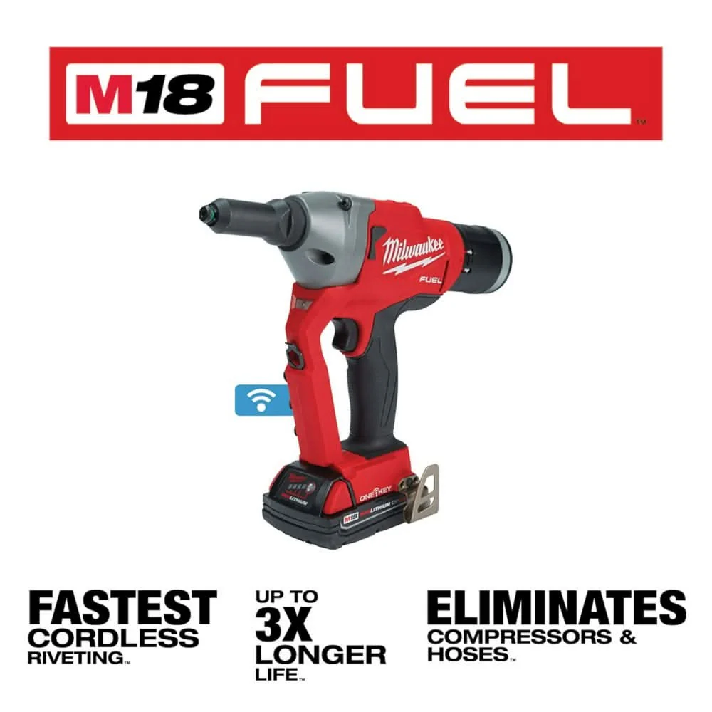 Milwaukee 2660-22CT M18 FUEL 1/4-Inch Blind Rivet Tool with ONE-KEY 2.0Ah Kit - Image 3