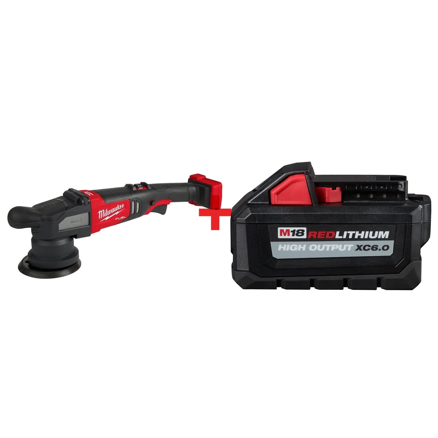 Milwaukee M18 FUEL 5-inch 15mm Random Orbital Polisher and XC 6.0Ah Battery Pack - Image 1