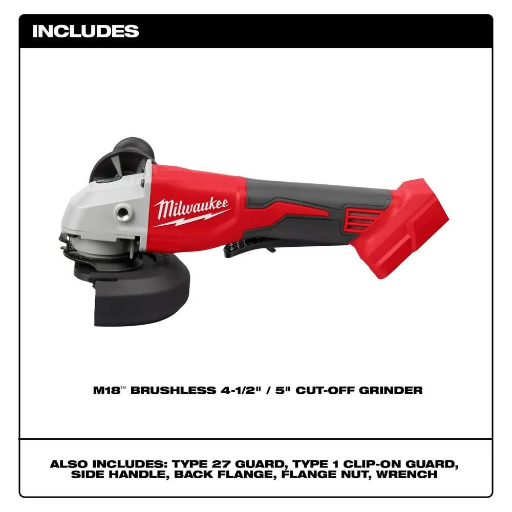 Milwaukee 2686-20 M18 Brushless 4-1/2" / 5" Cut-Off Grinder, Paddle Switch - Image 2