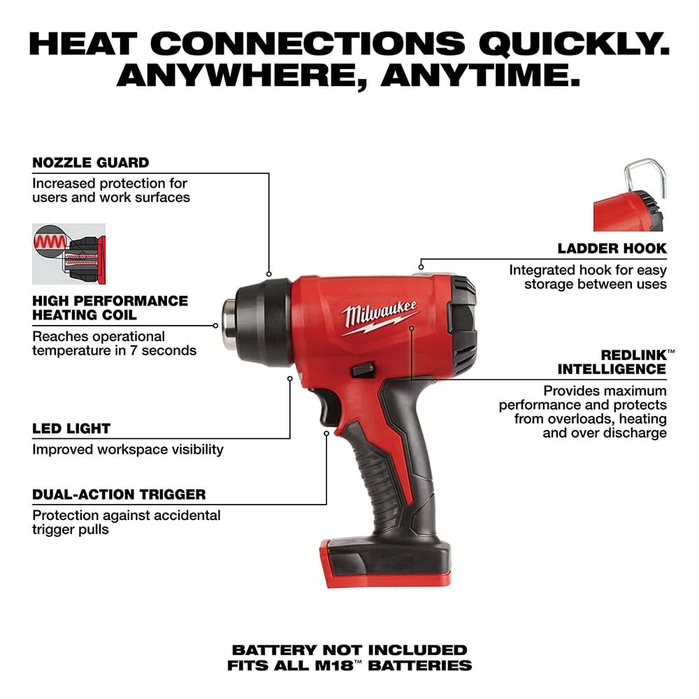 Milwaukee M18 Compact Heat Gun, Tool Only (PROMO) - Image 2
