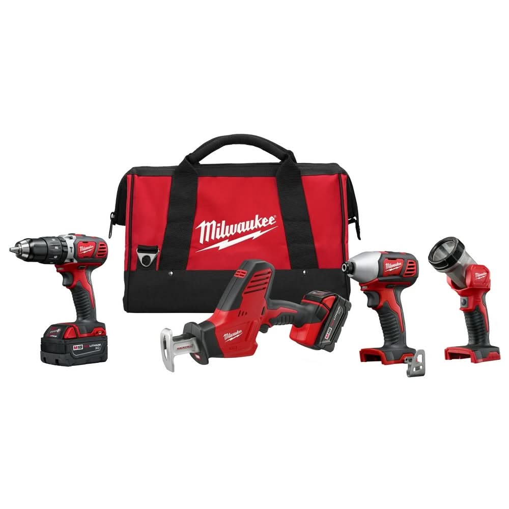 Milwaukee 2695-24 M18 Cordless 4-Tool Combo 3.0Ah Kit - Image 1