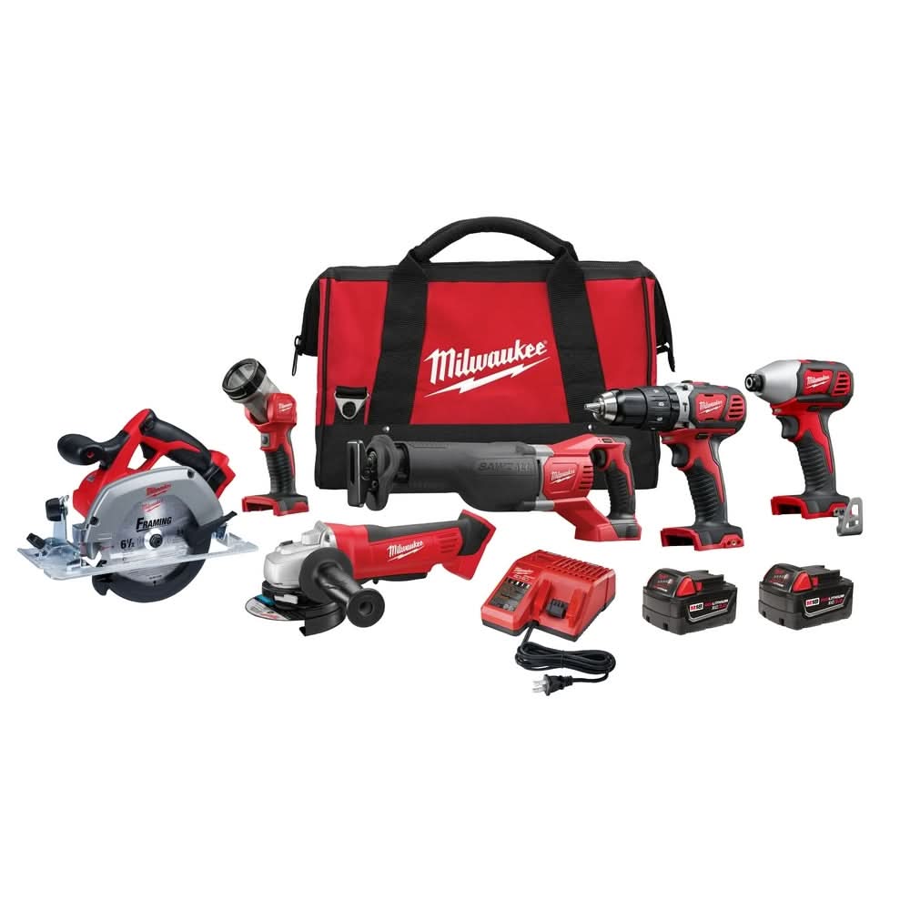 Milwaukee 2696-26 M18 Cordless 6-Tool Combo Kit - Image 1