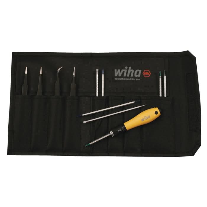 Wiha 26970 12-Piece ESD Safe Drive-Loc 4 and Tweezers Set - Image 1