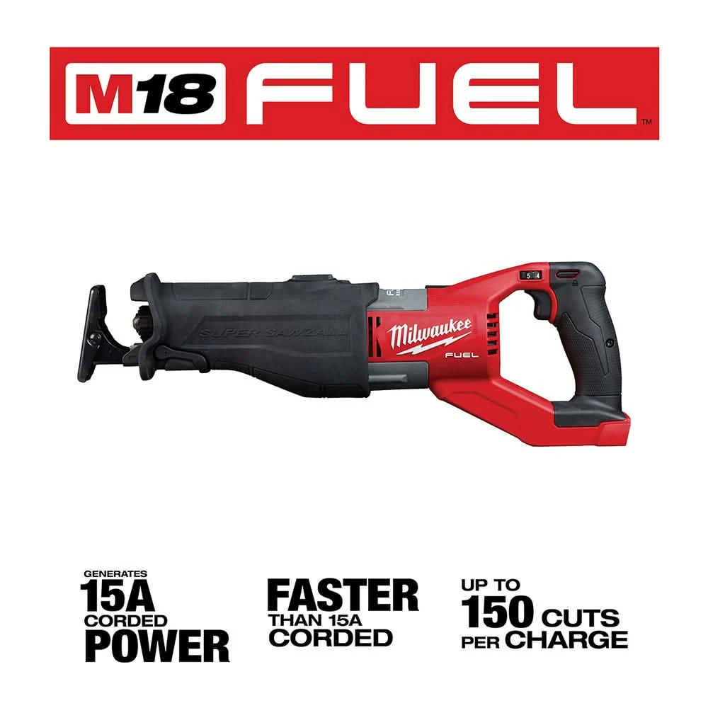 Milwaukee 2722-20 M18 Fuel Super Sawzall Reciprocating Saw + FORGE XC8.0 Battery - Image 3