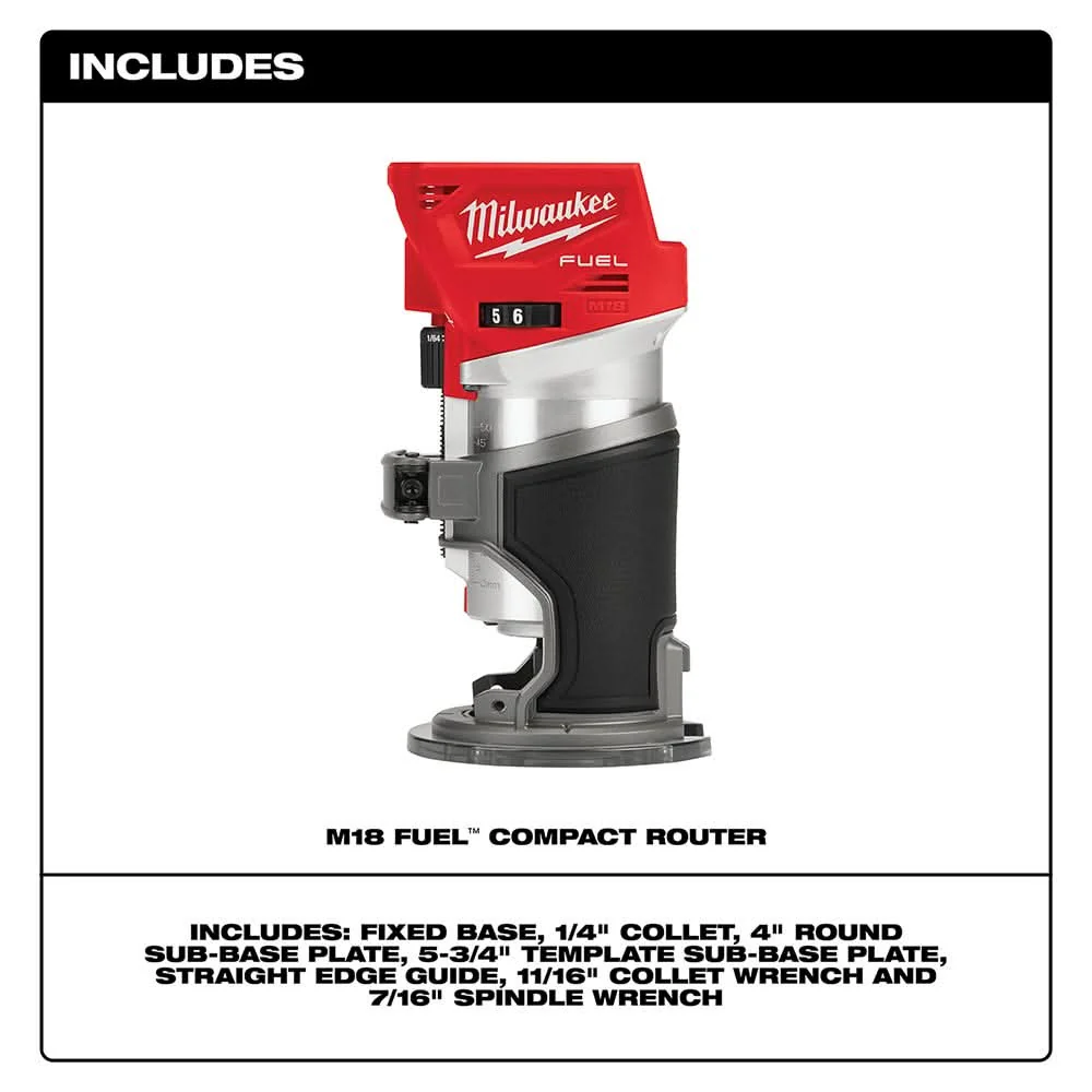 Milwaukee 2723-20 M18 FUEL Brushless Compact Router, Tool Only - Image 2