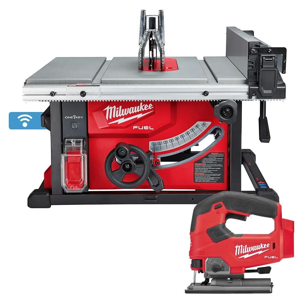 Milwaukee M18 FUEL 8-1/4" Table Saw with One-Key, Tool Only with M18 Fuel D-Handle Jig Saw, Tool Only - Image 1