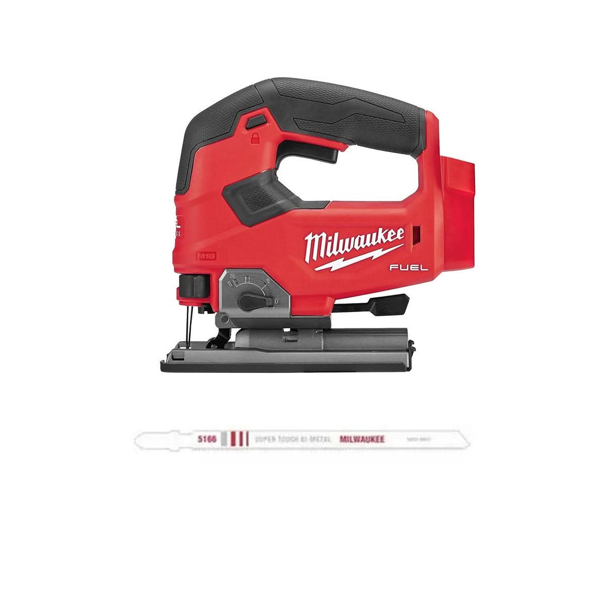 Milwaukee M18 Fuel D-Handle Jig Saw (Bare Tool) with 5-1/4" 24 TPI Bi-Metal Jigsaw Blade, 5-Pack - Image 1