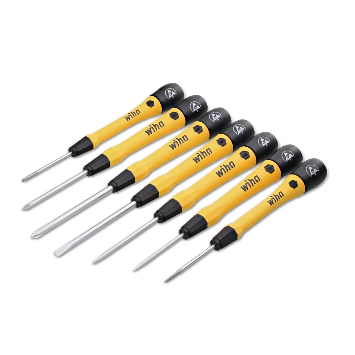 Wiha 27392 7-Piece ESD Safe PicoFinish Precision Slotted & Phillips Screwdriver Set - Image 1