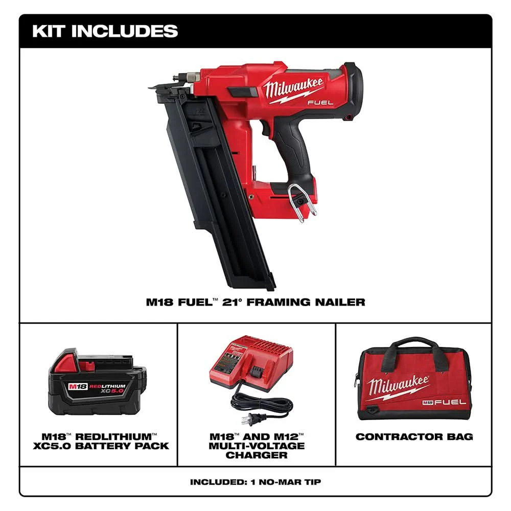 Milwaukee 2744-21 M18 FUEL Brushless 21-Degree Framing Nailer 5.0Ah Kit - Image 3