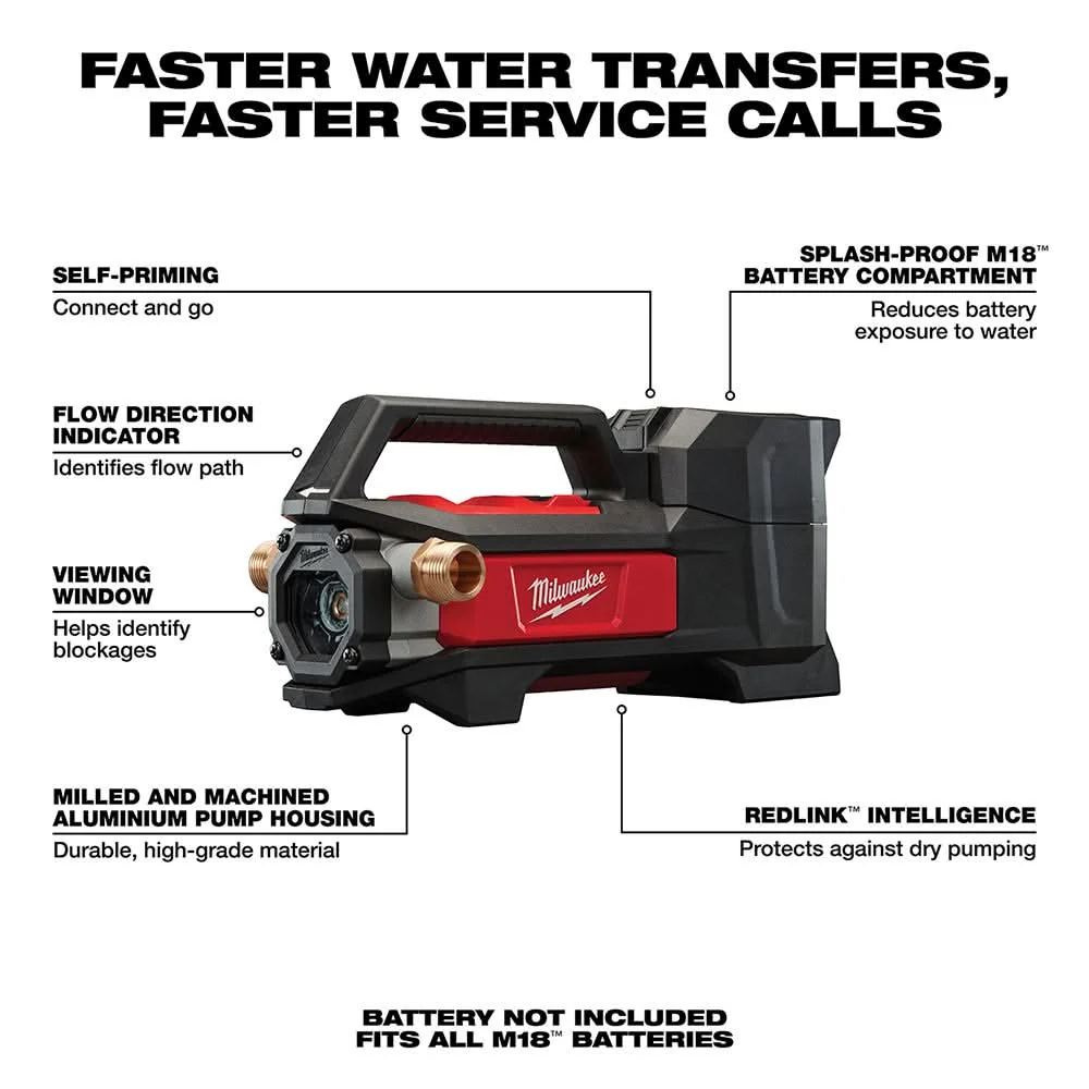 Milwaukee 2771-20 M18 Water Transfer Pump - Image 2