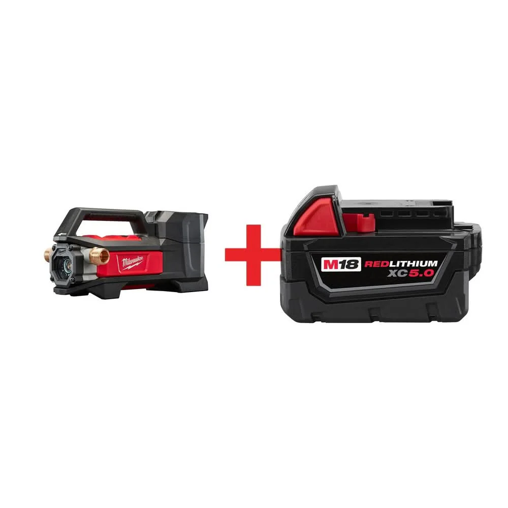 Milwaukee M18 Water Transfer Pump with M18 REDLITHIUM XC 5.0Ah Extended Capacity Battery Pack - Image 1