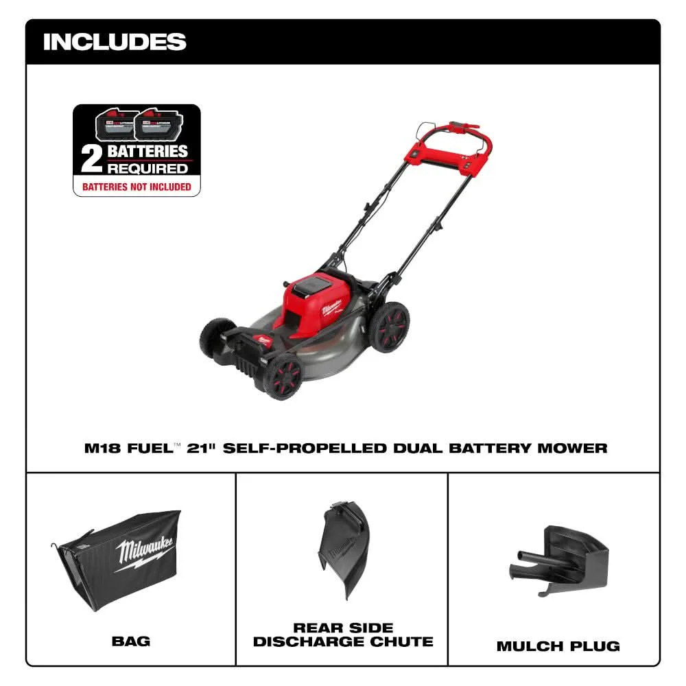 Milwaukee 2823-20 M18 FUEL 21" Self-Propelled Dual Battery Mower, Batteries & Charger Sold Separately - Image 3