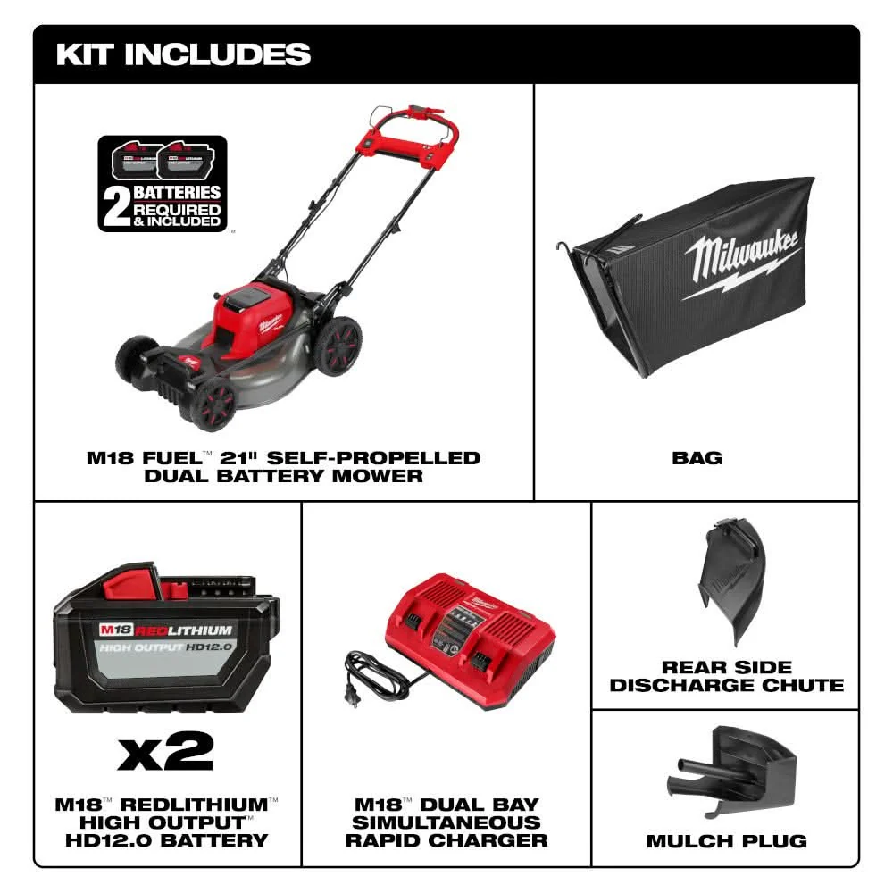 Milwaukee 2823-22HD M18 FUEL 21-in Self-Propelled Dual Battery Mower - Image 3