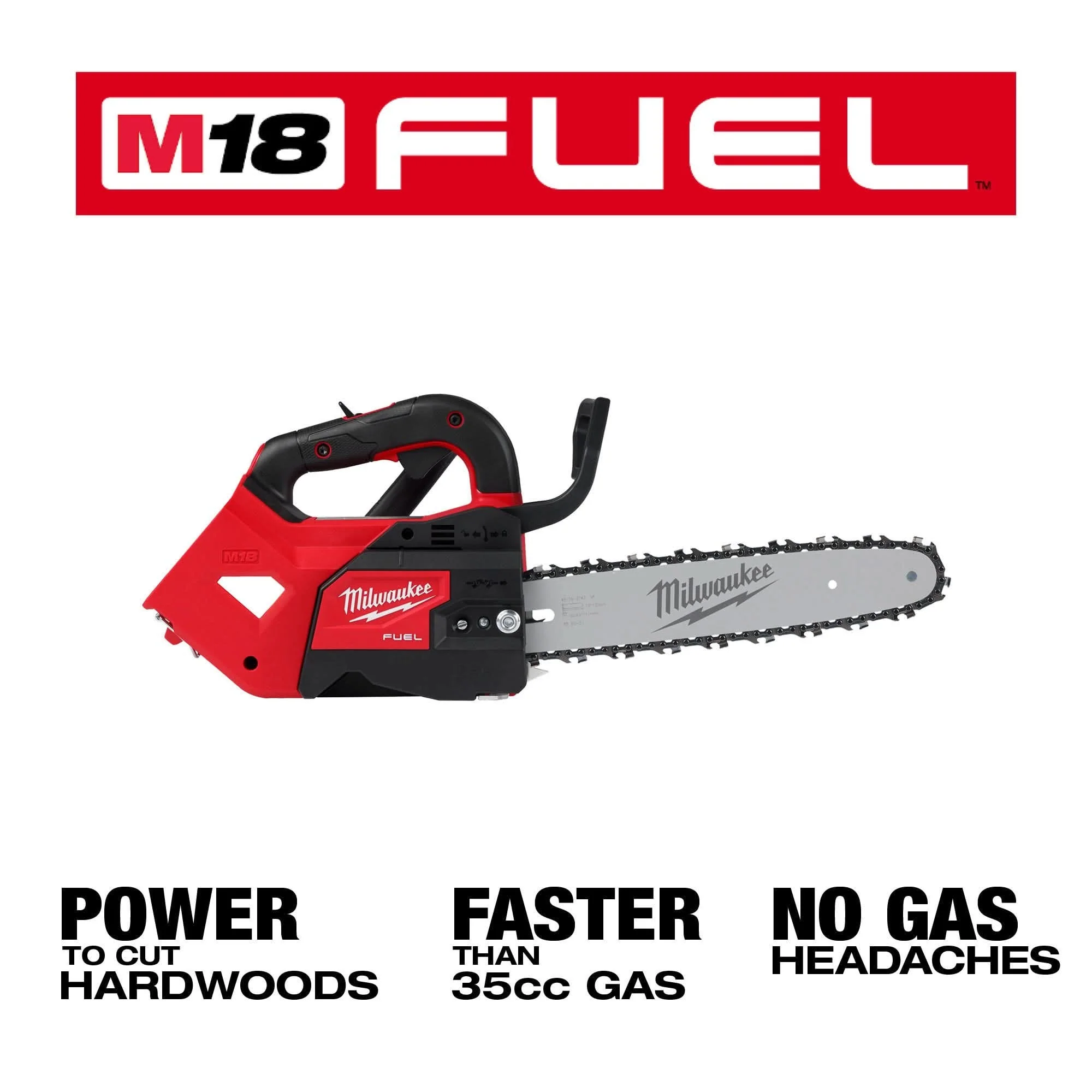 Milwaukee 2826-20C M18 FUEL 12" Top Handle Chainsaw (Tool-Only) - Image 2