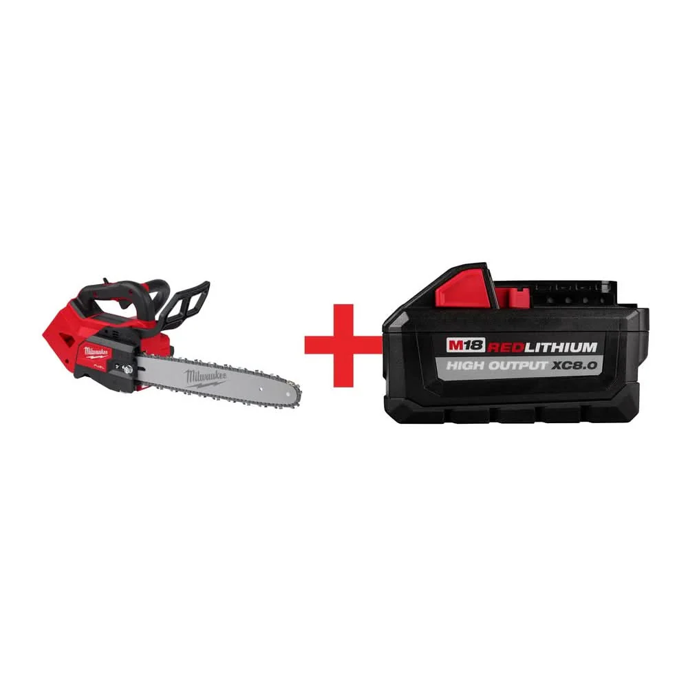 Milwaukee M18 FUEL 14 in. Top Handle Chainsaw with M18 REDLITHIUM HIGH OUTPUT XC 8.0Ah Battery - Image 1