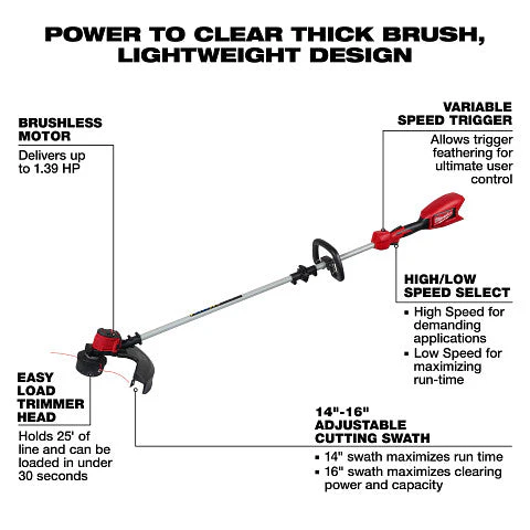 Milwaukee 2828-20E M18 Brushless String Trimmer, Tool-Only - Image 2