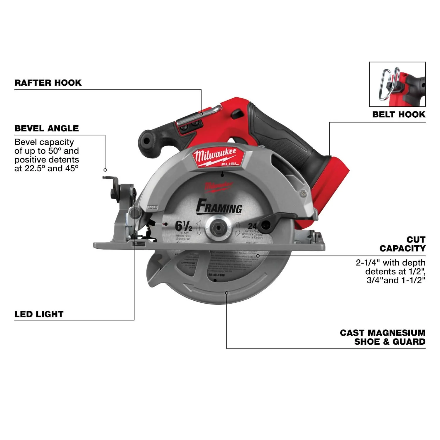 Milwaukee 2833-20 M18 FUEL 6-1/2" Circular Saw, Tool Only - Image 3