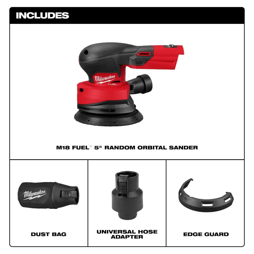 Milwaukee 2837-20 M18 FUEL 5 in. Random Orbital Sander, Tool Only - Image 2