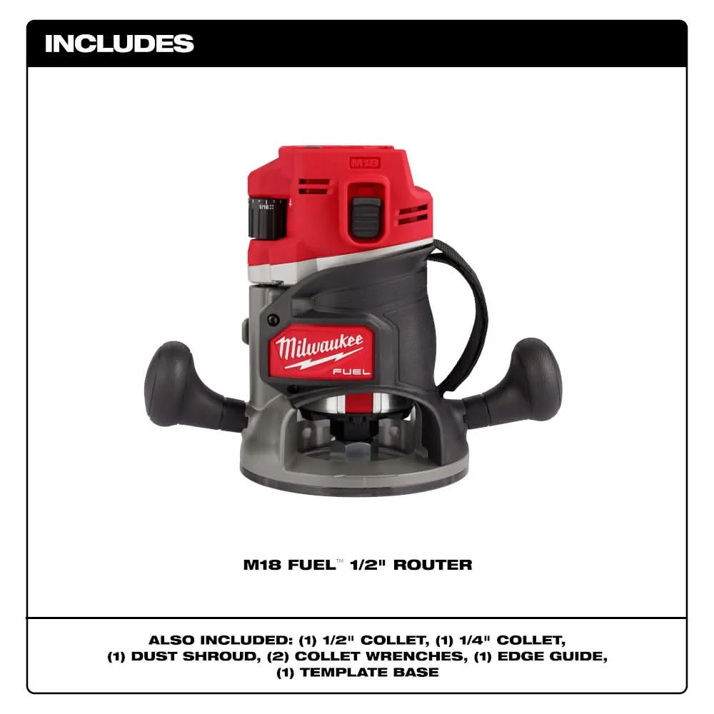 Milwaukee 2838-20 M18 FUEL 1/2-in. Cordless Router, Tool Only - Image 2