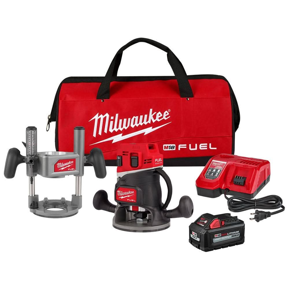 Milwaukee M18 FUEL 1/2-in. Cordless Router Multi-Base 6.0Ah Kit with Router Guide Rail Adapter - Image 2