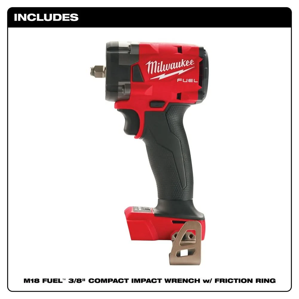 Milwaukee 2854-20 M18 FUEL 3/8-Inch Compact Impact Wrench with Friction Ring, Tool Only - Image 2