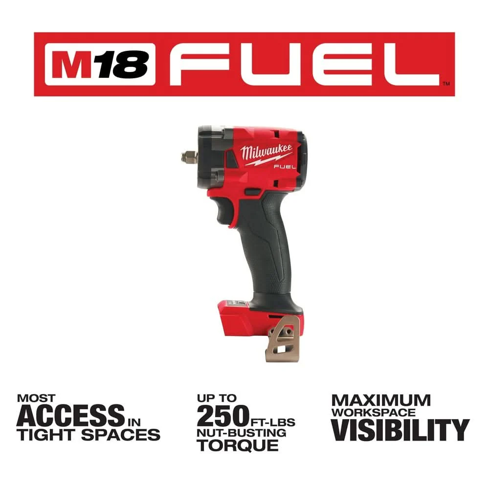 Milwaukee 2854-20 M18 FUEL 3/8-Inch Compact Impact Wrench with Friction Ring, Tool Only - Image 3