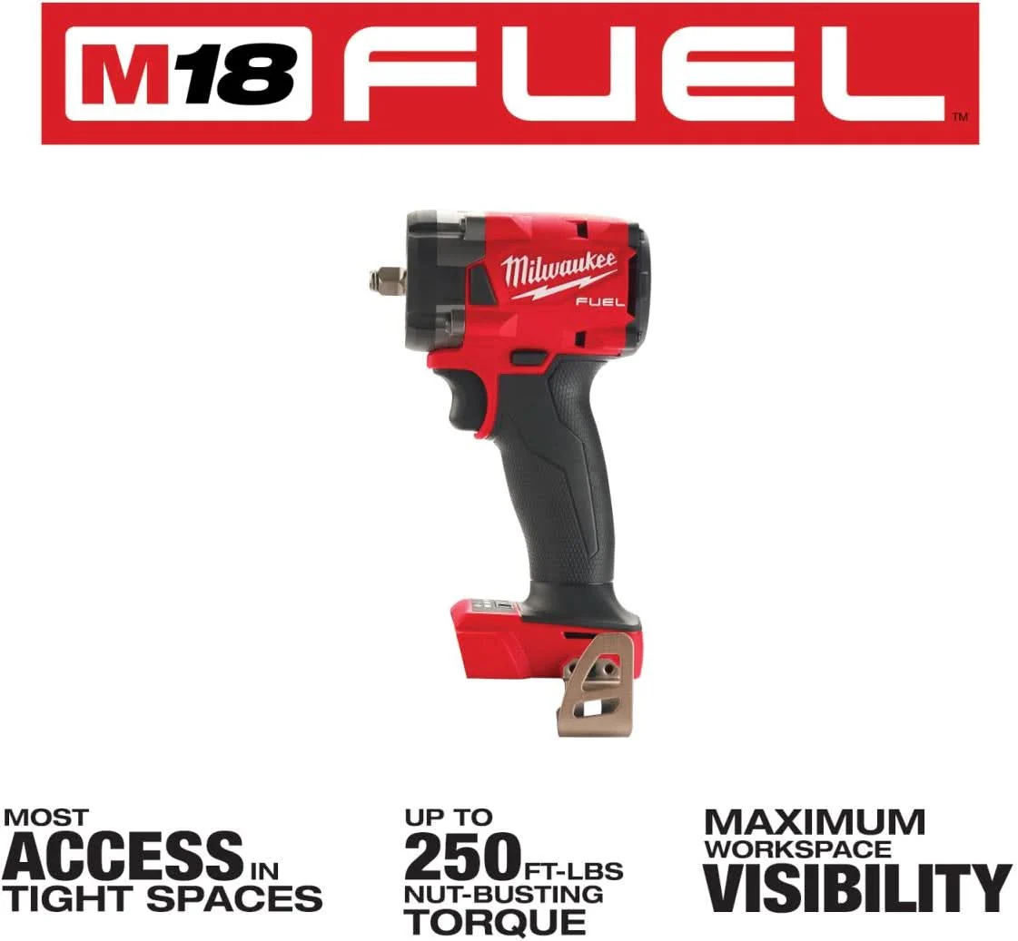 Milwaukee 2854-20 M18 FUEL 3/8-Inch Compact Impact Wrench with Friction Ring, Tool Only (PROMO) - Image 2
