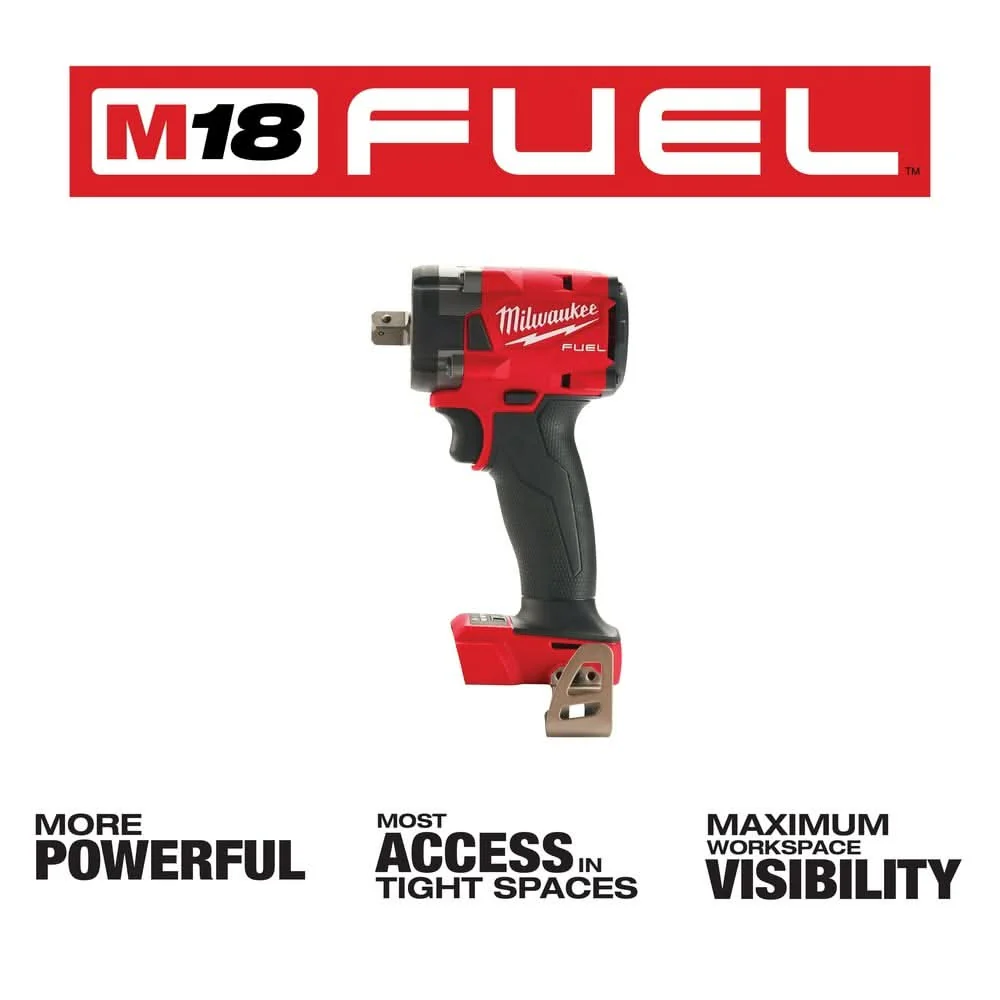 Milwaukee 2855P-20 M18 FUEL 1/2-Inch Compact Impact Wrench with Pin Detent, Tool Only - Image 3