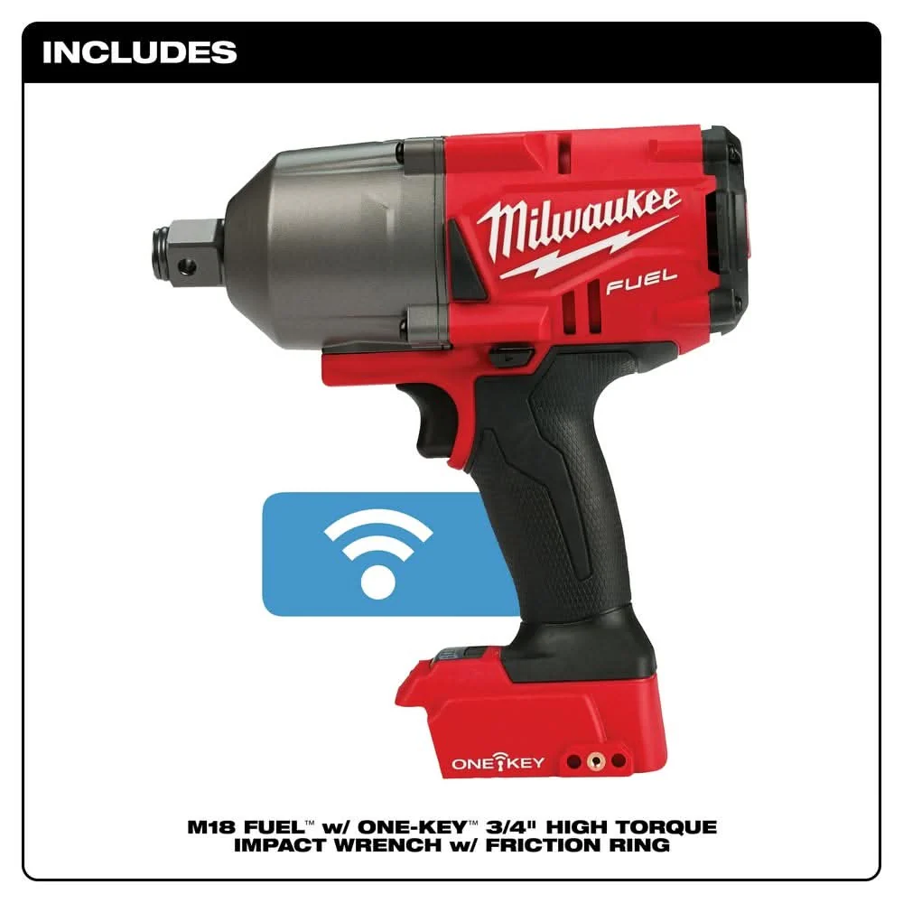 Milwaukee 2864-20 M18 Fuel W/ One-Key High Torque Impact Wrench 3/4" Friction Ring, Tool Only - Image 2