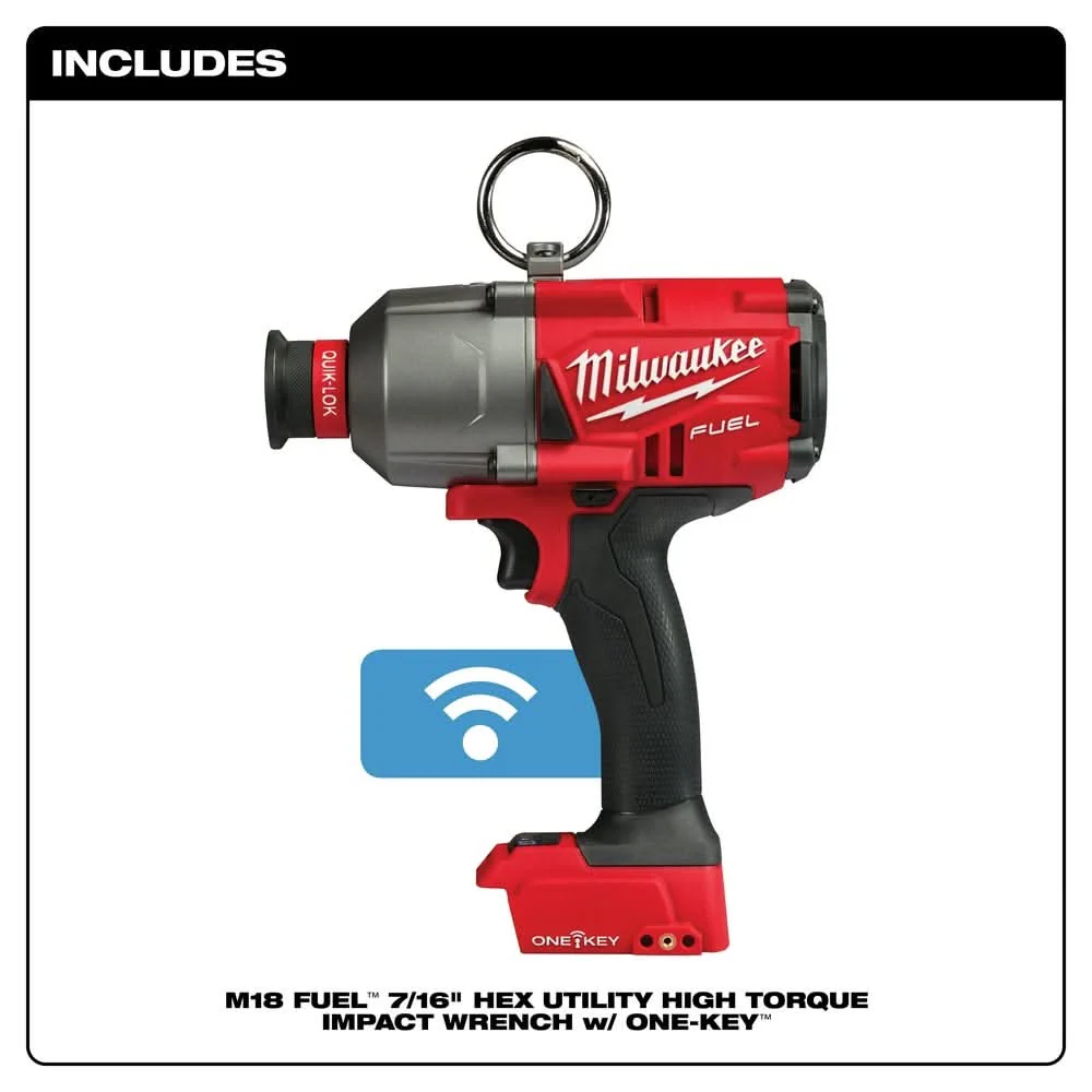 Milwaukee 2865-20 M18 Fuel 7/16" Hex Utility High Torque Impact Wrench One-Key, Tool Only - Image 2