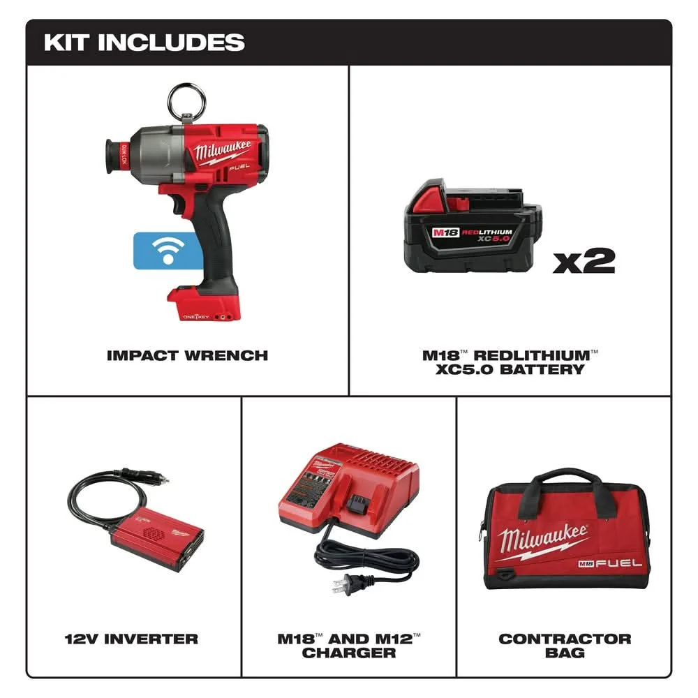 Milwaukee 2865-22 M18 Fuel 7/16" Hex Utility High Torque Impact Wrench One-Key 5.0Ah Kit - Image 2
