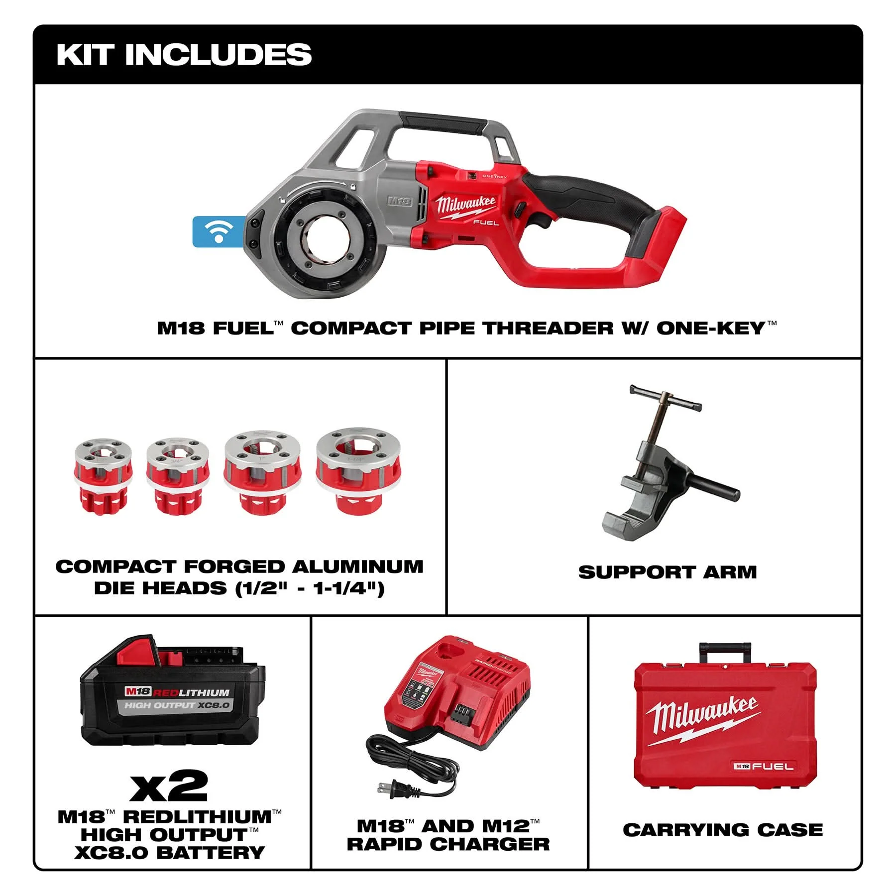 Milwaukee 2870-22 M18 FUEL Compact Pipe Threader - Image 3