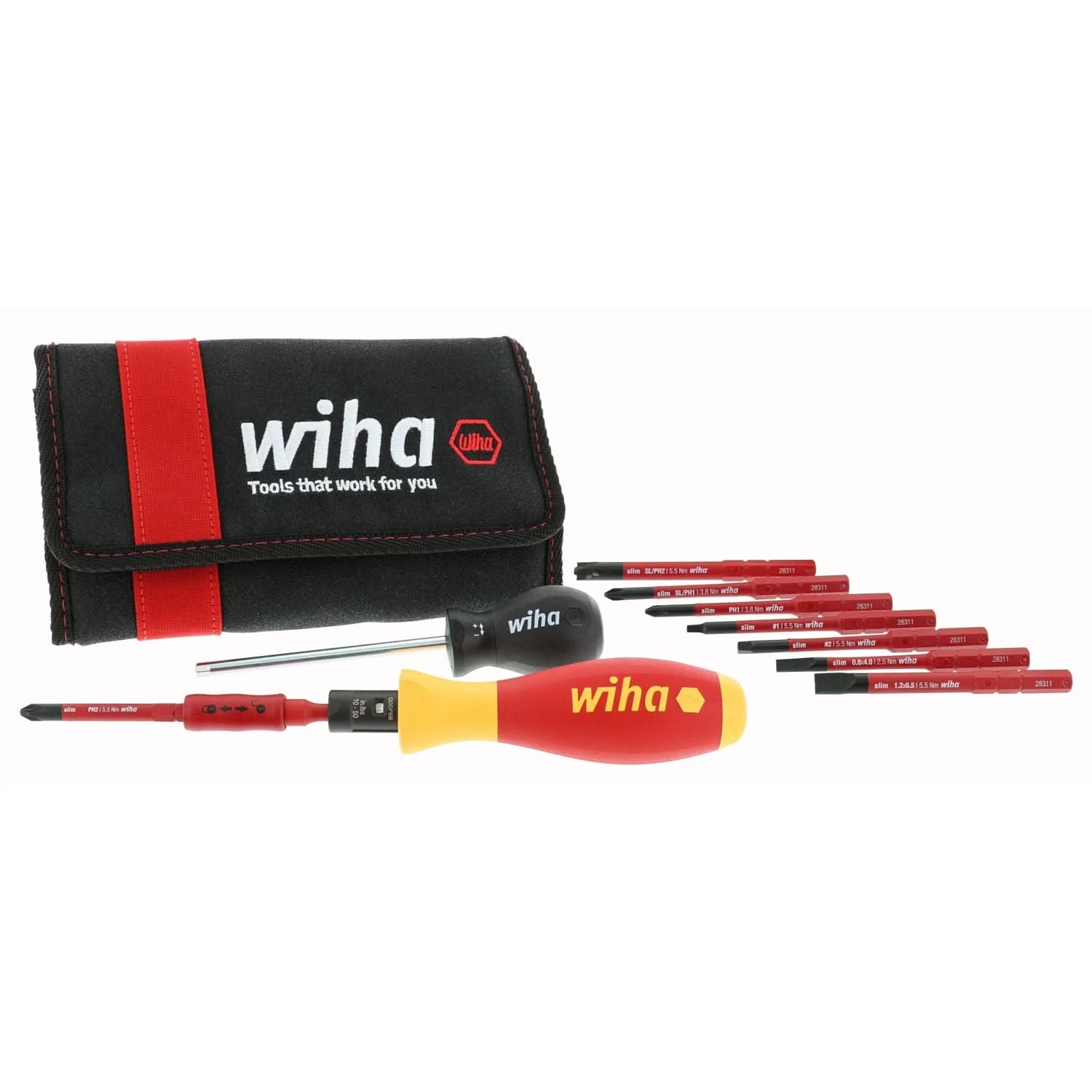 Wiha 28789 11-Piece Insulated TorqueVario-S & SlimLine Blade Set - Image 1