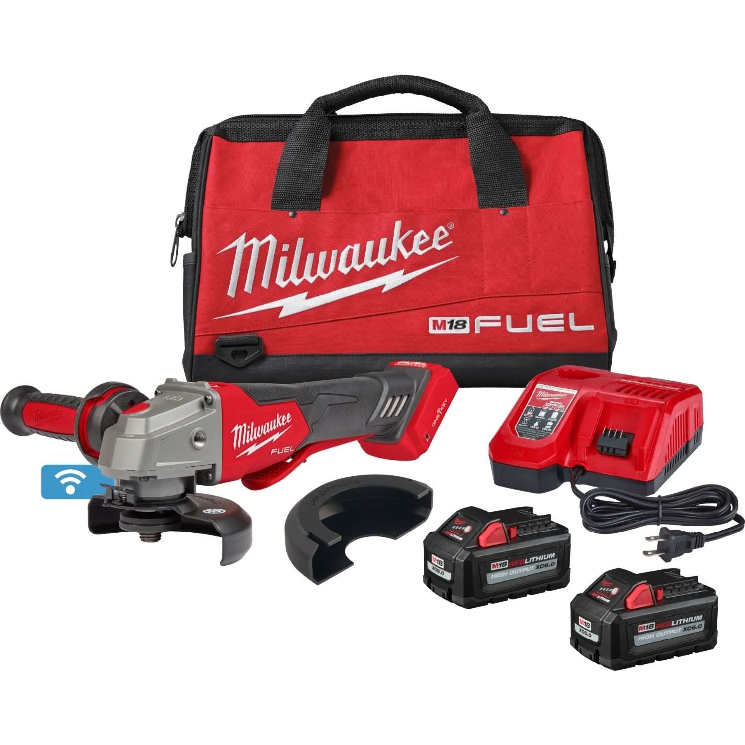 Milwaukee 2882-22 M18 FUEL 4-1/2″ / 5″ Braking Grinder w/ ONE-KEY Paddle Switch, No-Lock Kit