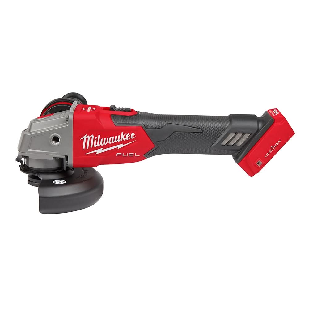 Milwaukee 2883-20 M18 FUEL 4-1/2″ / 5″ Braking Grinder w/ ONE-KEY Slide Switch, Lock-On