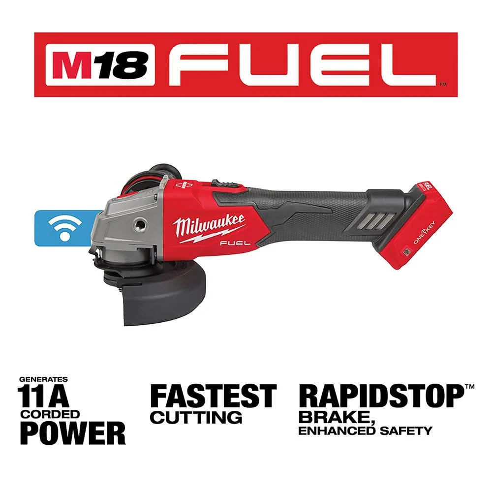 Milwaukee 2883-20 M18 FUEL 4-1/2" / 5" Braking Grinder w/ ONE-KEY Slide Switch, Lock-On - Image 2