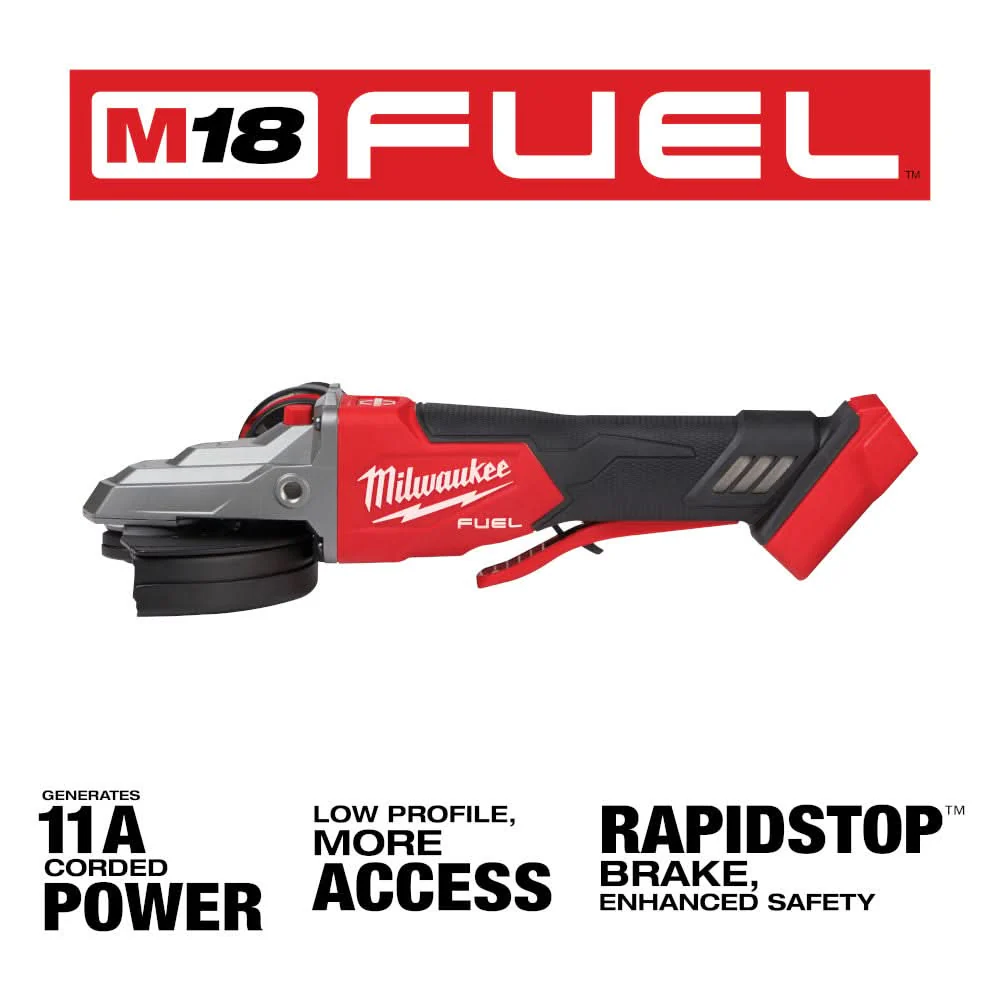 Milwaukee PROMO 2886-20 M18 FUEL 5-in Flathead Braking Grinder, Paddle Switch No-Lock, Tool Only (PROMO) - Image 2