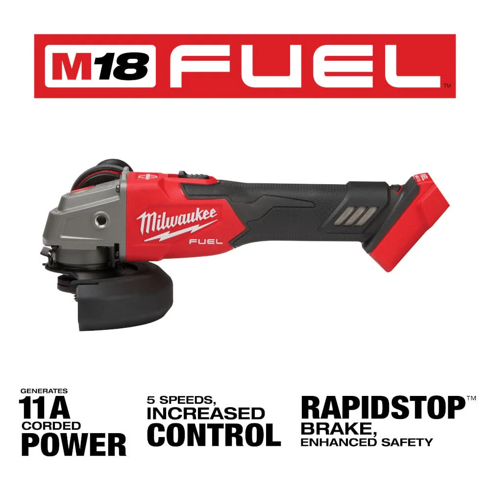 Milwaukee PROMO 2889-20 M18 FUEL 4-1/2-in / 5-in Variable Speed Braking Grinder, Slide Switch Lock-On , Tool Only (PROMO) - Image 2
