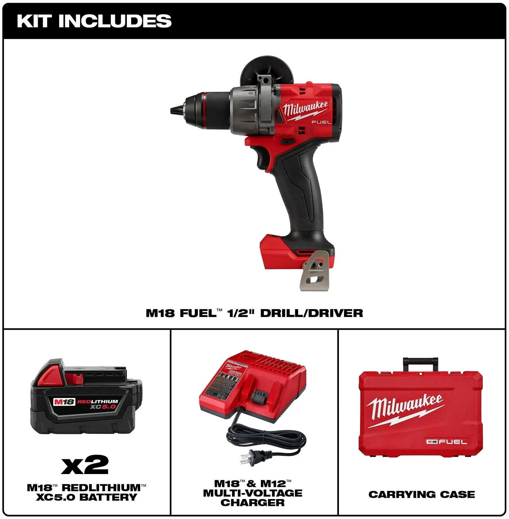 Milwaukee 2903-22 M18 FUEL 1/2-in. Drill/Driver Kit - Image 2