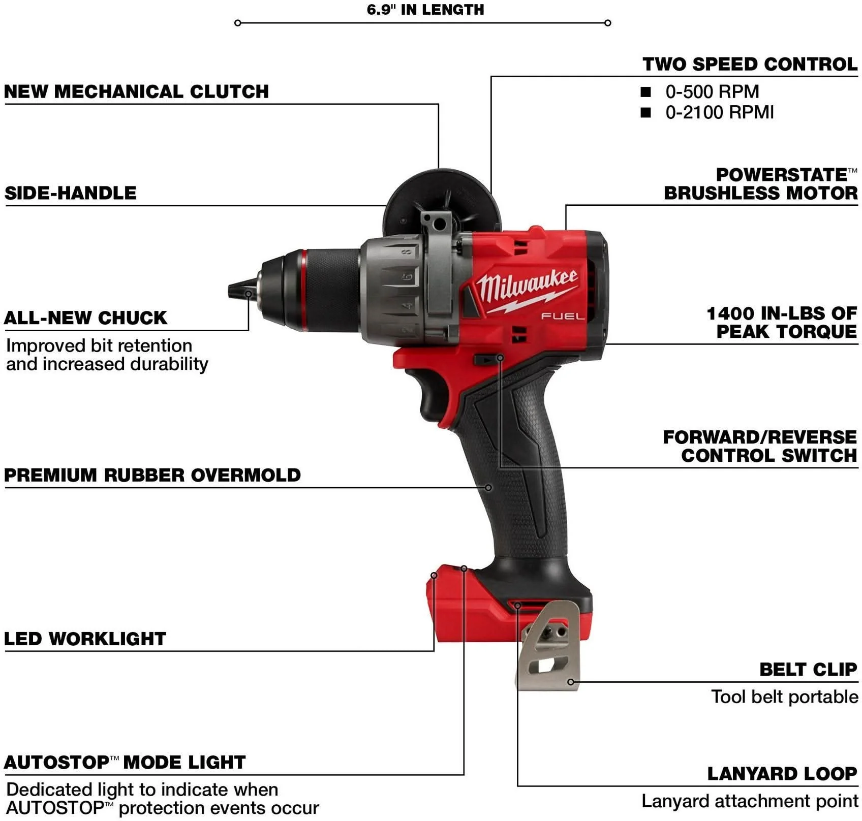 Milwaukee 2904-20 M18 FUEL 1/2-in. Hammer Drill/Driver, Tool Only - Image 3