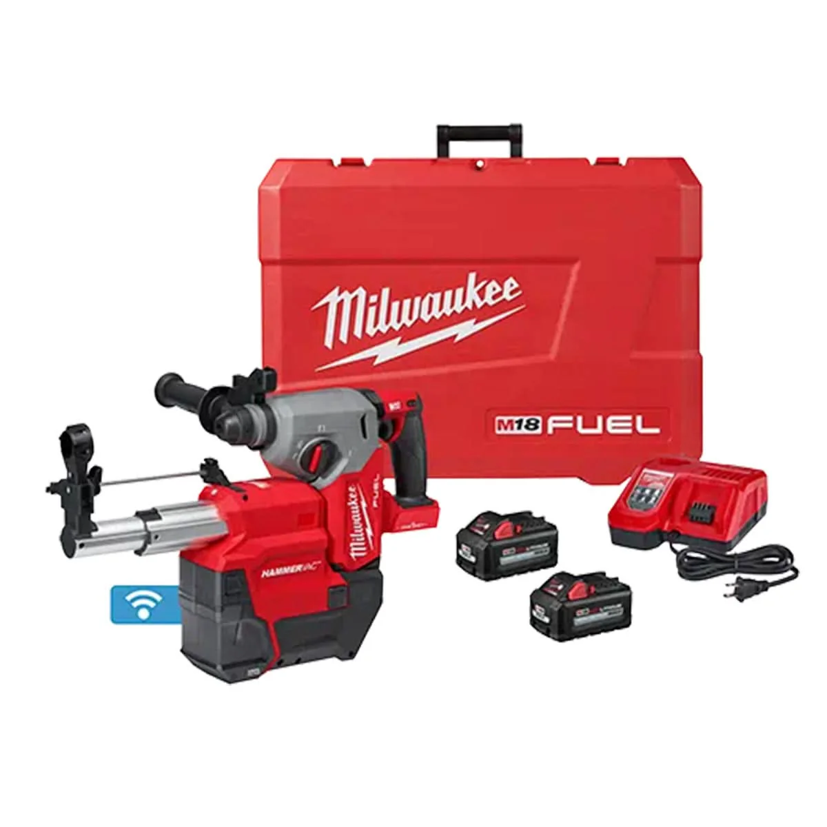 Milwaukee 2914-22DE M18 FUEL 1″ SDS Plus Rotary Hammer w/ ONE-KEY Dust Extractor Kit