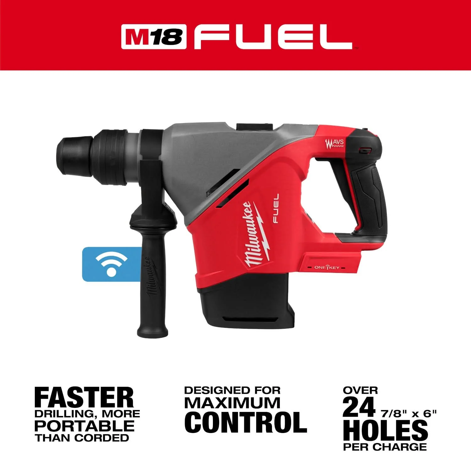 Milwaukee 2917-20 M18 FUEL 1-9/16-in. SDS Max Rotary Hammer w/ ONE-KEY, Tool Only - Image 3
