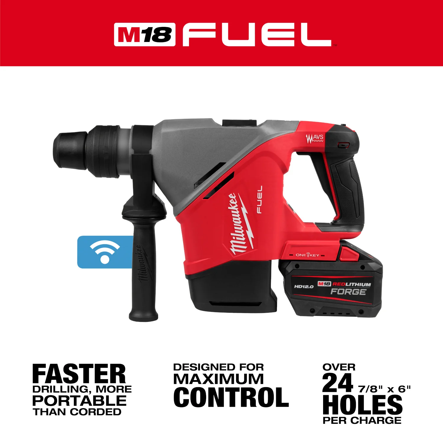 Milwaukee 2917-22HD M18 FUEL 1-9/16-in. SDS Max Rotary Hammer Kit w/ ONE KEY - Image 3