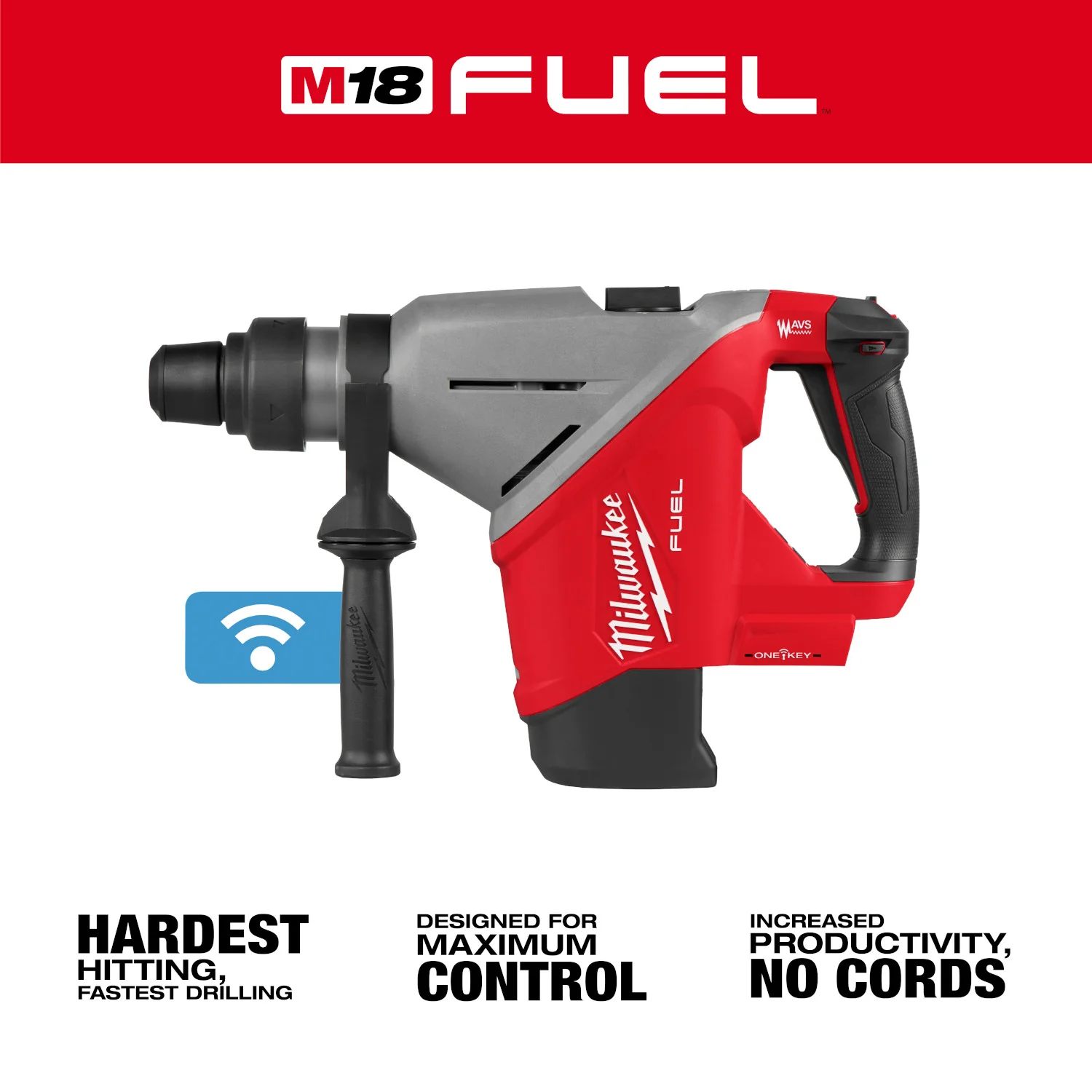 Milwaukee 2918-20 M18 FUEL 1-3/4-in. SDS MAX Rotary Hammer w/ ONE-KEY, Tool Only - Image 3
