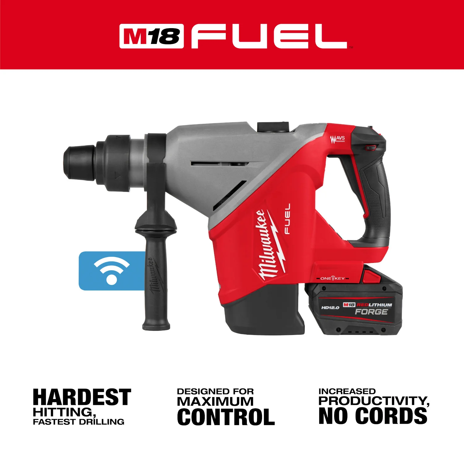 Milwaukee 2918-22HD M18 FUEL 1-3/4-in. SDS MAX Rotary Hammer Kit w/ ONE-KEY - Image 3