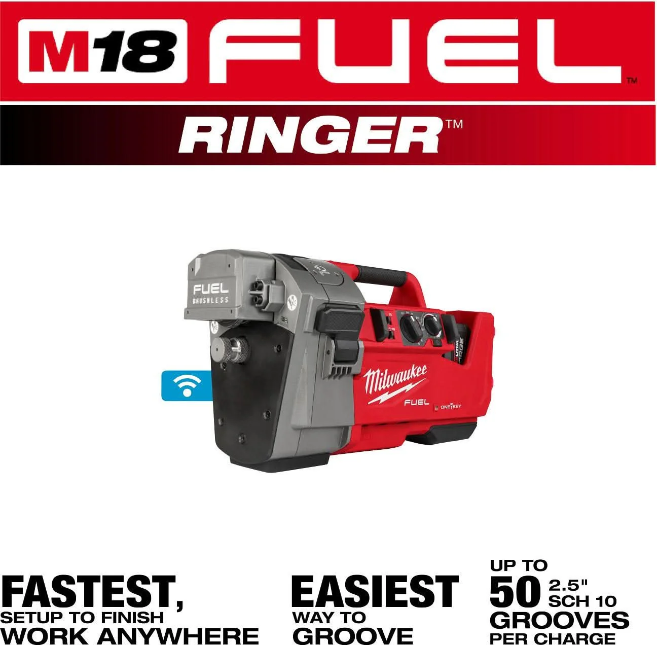 Milwaukee 2927-22 M18 FUEL RINGER Roll Groover for 1-1/4" - 4" Sch 10/40, 6" Sch 10 - Image 2