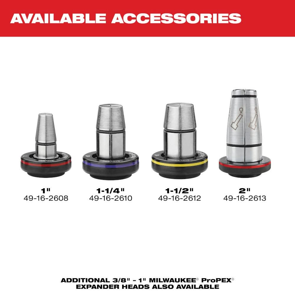 Milwaukee 2932-22XC M18 FUEL 2-in. ProPEX Expander Kit w/ ONE-KEY with 1-1/4-in. - 2-in. Expander Heads - Image 2